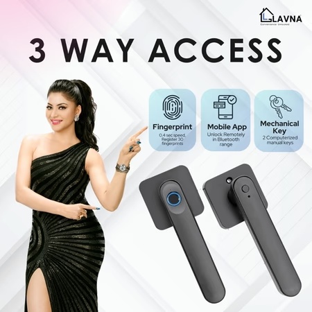 LAVNA LA15 Smart Door Lock with 3 Way of Access (Single Bold Wooden Door Lock) 4 LAVNA LA15 Smart Door Lock with 3 Way of Access (Single Bold Wooden Door Lock)