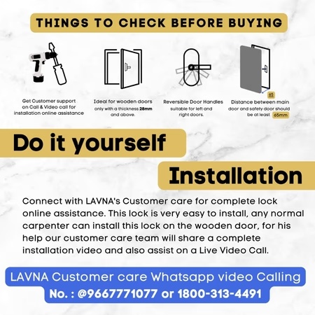 LAVNA LA15 Smart Door Lock with 3 Way of Access (Single Bold Wooden Door Lock) 6 LAVNA LA15 Smart Door Lock with 3 Way of Access (Single Bold Wooden Door Lock)