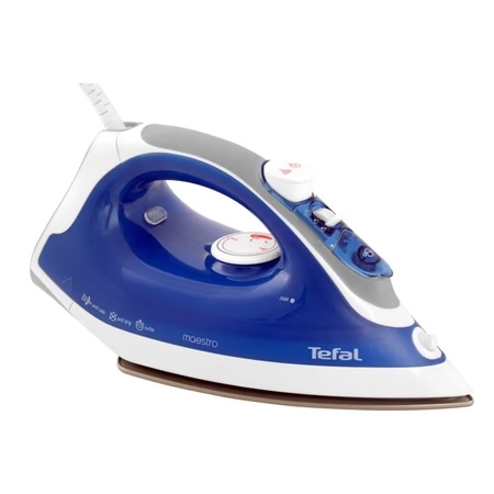 TEFAL Maestro 2100 Watts Steam Iron with Self Cleaning and Anti-Calc, White and Blue