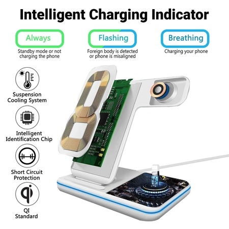 UNIGEN UNIDOCK 3-in-1 Wireless Charging Station, Qi Certified & Safe Charging, 15W Fast Wireless Charging (White) 2 UNIGEN UNIDOCK 3-in-1 Wireless Charging Station, Qi Certified & Safe Charging, 15W Fast Wireless Charging (White)
