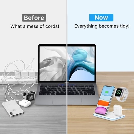 UNIGEN UNIDOCK 3-in-1 Wireless Charging Station, Qi Certified & Safe Charging, 15W Fast Wireless Charging (White) 4 UNIGEN UNIDOCK 3-in-1 Wireless Charging Station, Qi Certified & Safe Charging, 15W Fast Wireless Charging (White)