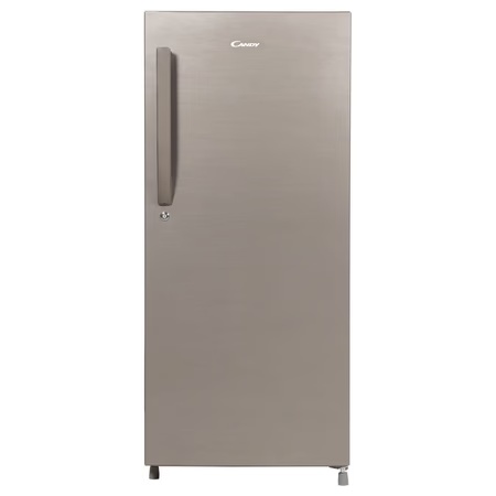 Candy 195L 3 Star Direct Cool Single Door Refrigerator (CSD1953BS Brushline Silver,Toughened Glass Shelves,1 Hour Icing Technology,Stabilizer Free Operation)