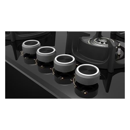 Hafele Vortex 460 Built-in Hob with 4 Brass Burners, Black 3 Hafele Vortex 460 Built-in Hob with 4 Brass Burners, Black