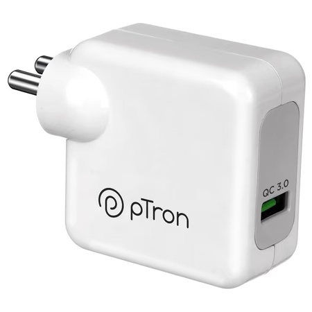 pTron Volta FC16 USB Travel Charger with Multiple Layers of Protection, White