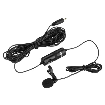 Boya BY-M1 Omni Directional Lavalier Clip On Microphone For Vlog, presentation, podcasting, live streaming (Black)