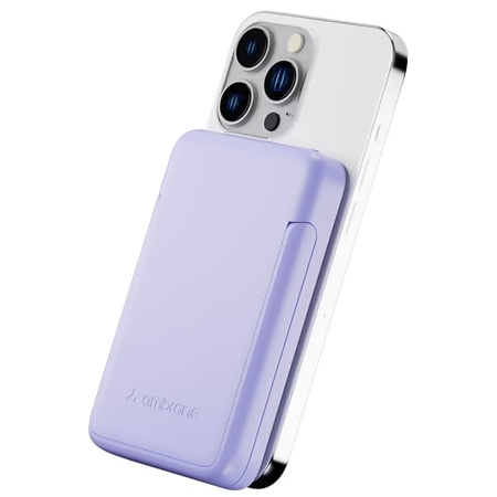 Ambrane 10000 mAh Aero Sync PB 10 Power Bank, Mag-Safe Technology, 15 W Fast Wireless Output, 22.5 W Wired Boosted Speed, Quick charge 3.0, Overload, Multi-layer Chipset, Over Temperature & Short Circuit Protection, USB & Type-C Port Compatible, Purple