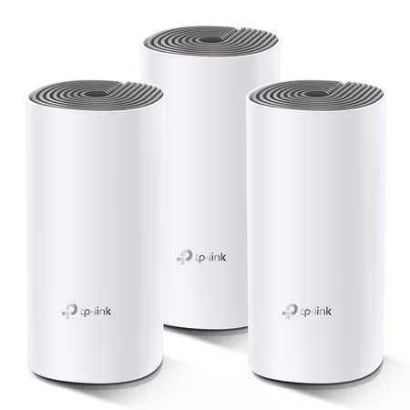 TP-Link Deco E4 1 to 2 Gbps Whole Home Mesh Wi-Fi System, Seamless Roaming and Speedy (AC1200) for Large Home, Work with Amazon Echo/Alexa, Router and WiFi Booster Replacement, Parent Control Router, Pack of 3