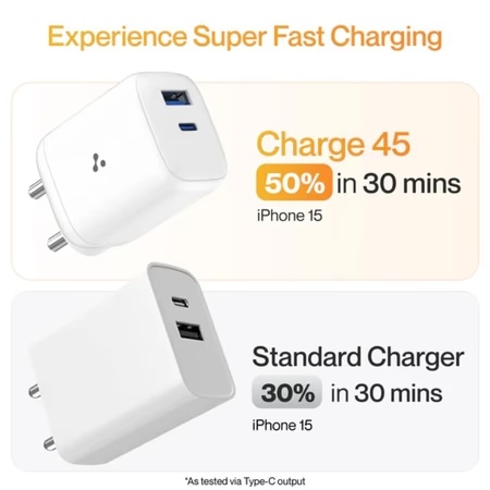 Ambrane Charge 45 Watt Wall Charger, Black 6 Ambrane Charge 45 Watt Wall Charger, Black