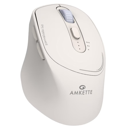 Amkette Hush Pro Epic Rechargeable Bluetooth Wireless Mouse, White
