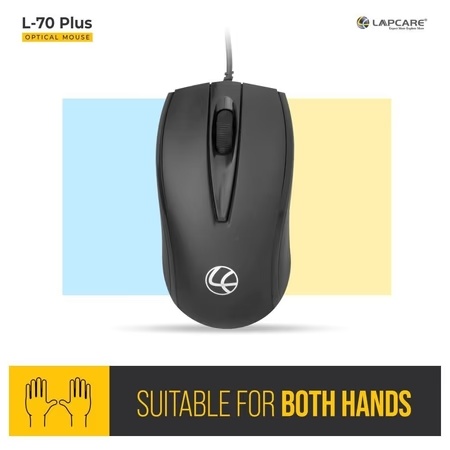 Lapcare L-70 Wired Optical Mouse, Black, LKMOPL7923
