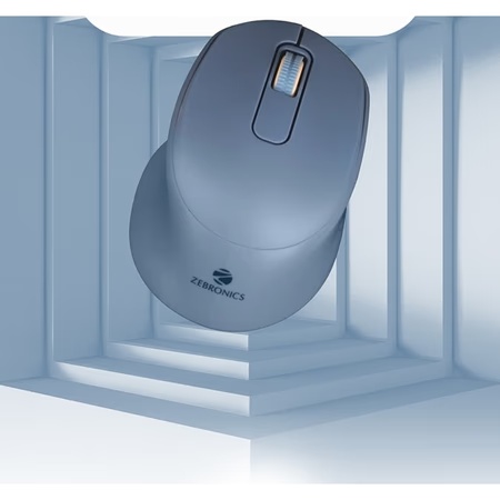 Zebronics Zeb-Ako Wireless mouse with Built-in nano receiver, 3 button Control (Blue)