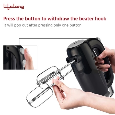 Lifelong Regalia 150W Hand Mixer, 5 Speed Option, Easy for Mixing Cake Batters and Atta, LLHM01