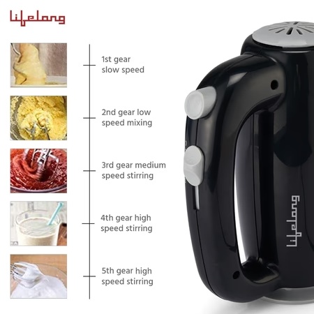 Lifelong Regalia 150W Hand Mixer, 5 Speed Option, Easy for Mixing Cake Batters and Atta, LLHM01 8 Lifelong Regalia 150W Hand Mixer, 5 Speed Option, Easy for Mixing Cake Batters and Atta, LLHM01