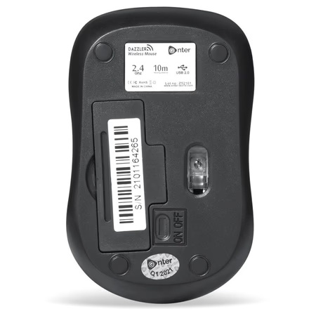Enter Dazzler Wireless Optical Mouse with 800 DPI, Black