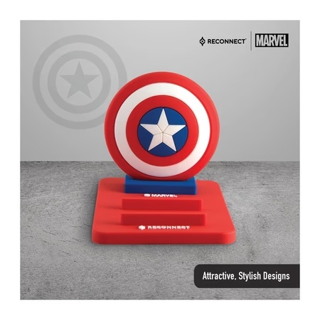 Reconnect Marvel Captain America Shield Character Mobile stand, Portable, Stable, Holds the phone horizontally as well as vertically, Mobile Accessories- DMS101 CS