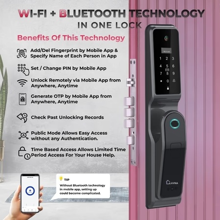 LAVNA LA44 Cam Wi-Fi Bluetooth Smart Door Lock
