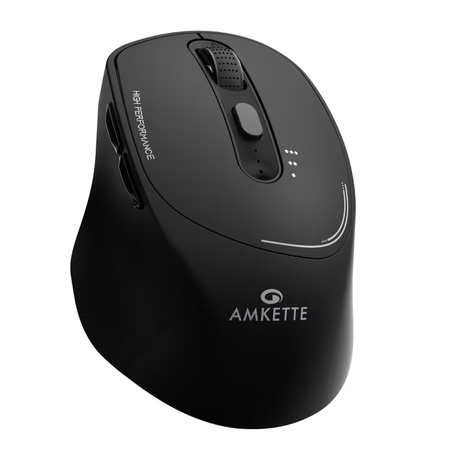 Amkette Hush Pro Epic Rechargeable Bluetooth Wireless Mouse, Black