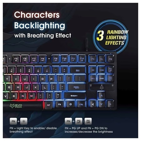 Amkette EvoFox Fireblade TKL Wired Gaming Keyboard
