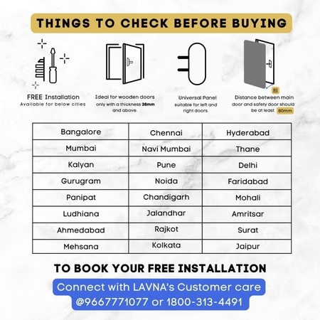 LAVNA LA48 Smart Wifi Camera Door Lock with 6 Way of Access, (5 Bolts wooden door lock) 7 LAVNA LA48 Smart Wifi Camera Door Lock with 6 Way of Access, (5 Bolts wooden door lock)