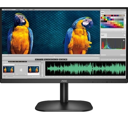 AOC 24B2XH 60.45 cm (23.8 inch) with IPS Panel Technology, 1920 X 1080 Resolution, Borderless, Refresh Rate 75Hz, Black Monitor