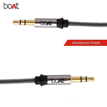 boAt Indestructible 3.5mm Metallic AUX Audio Cable with Gold Plated Connectors (Grey) 5 boAt Indestructible 3.5mm Metallic AUX Audio Cable with Gold Plated Connectors (Grey)