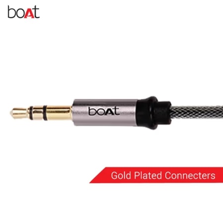 boAt Indestructible 3.5mm Metallic AUX Audio Cable with Gold Plated Connectors (Grey) 7 boAt Indestructible 3.5mm Metallic AUX Audio Cable with Gold Plated Connectors (Grey)