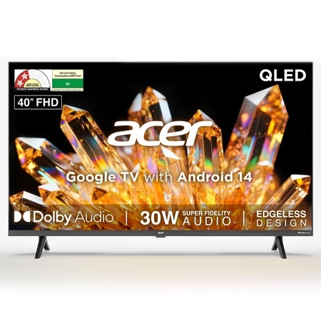 Acer 100.3 cm (40 inch) Ultra V Series FHD Smart QLED Google TV with Android 14 (Black), AR40QDVGU2841BD