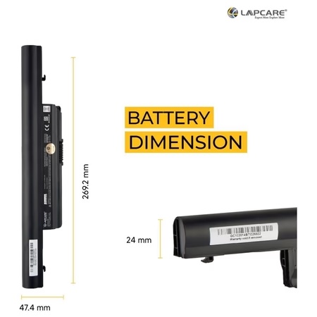 Lapcare LAOBT6C3288 6-Cell 4000mAh, Laptop Battery, Black