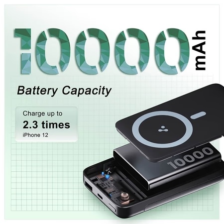 Ambrane 10000 mAh Power Bank, Aero Sync PB 10 Black