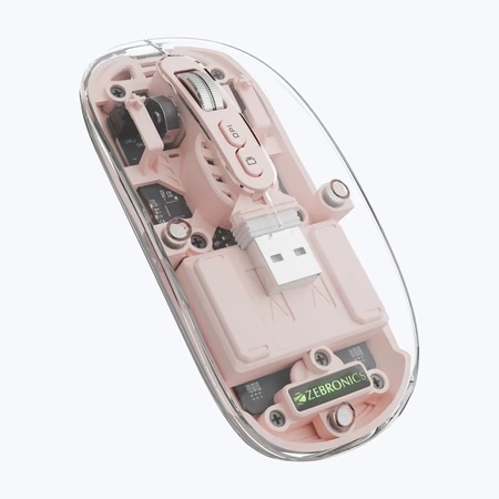Zebronics Sheer Wireless Optical Mouse, Pink