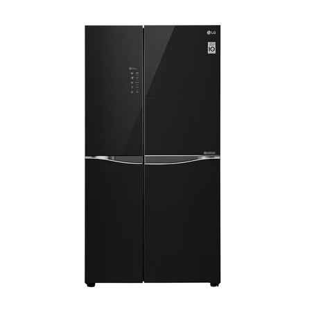 LG 675 L Inverter Frost Free Side by Side Refrigerator(GC-C247UGBM BLACK GLASS, Wide Home Bar, LG ThinQ (Wi-Fi), Smart Diagnosis)