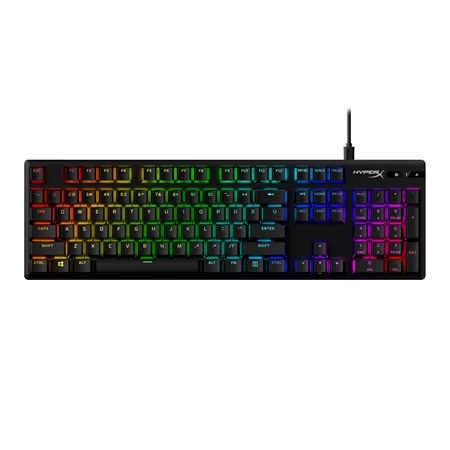 HyperX Alloy Origins Mechanical USB Gaming Keyboard Software Controlled Light and Macro Customization, Compact Form Factor, Linear Switch, Red - RGB LED Backlit, Black (4P4F6AA#ABA)