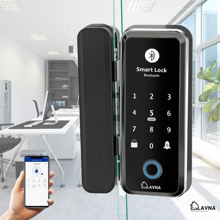 LAVNA LA5 Smart Wifi + Bluetooth Smart Glass Door Lock with 7 Ways of Access