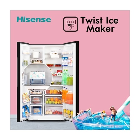 Hisense 690 litres Side-by-Side Refrigerator, Black Glass RS826N4AGN 10 Hisense 690 litres Side-by-Side Refrigerator, Black Glass RS826N4AGN