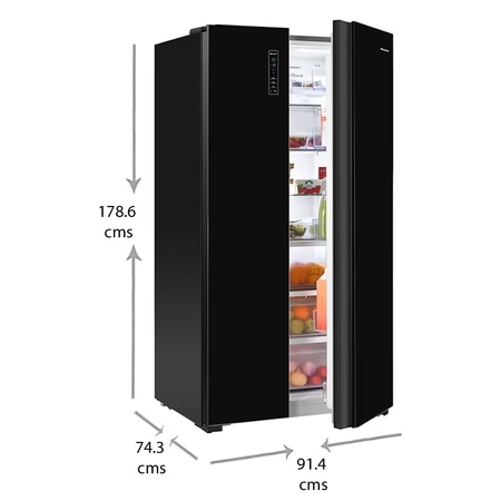 Hisense 690 litres Side-by-Side Refrigerator, Black Glass RS826N4AGN 2 Hisense 690 litres Side-by-Side Refrigerator, Black Glass RS826N4AGN