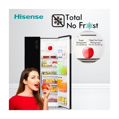 Hisense 690 litres Side-by-Side Refrigerator, Black Glass RS826N4AGN 4 Hisense 690 litres Side-by-Side Refrigerator, Black Glass RS826N4AGN
