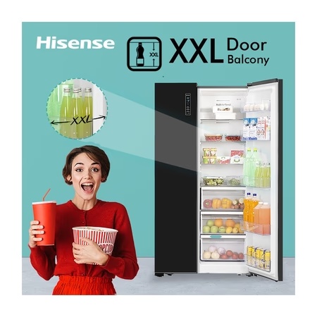 Hisense 690 litres Side-by-Side Refrigerator, Black Glass RS826N4AGN 9 Hisense 690 litres Side-by-Side Refrigerator, Black Glass RS826N4AGN