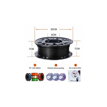 WOL3D PLA 3D Filament Black 1.75mm
