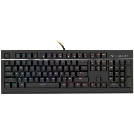 Zebronics Zeb-Max Pro V2 Gaming Mechanical Keyboard with 6 LED Speed Modes, 4 Brightness Levels + 1 LED Off Mode