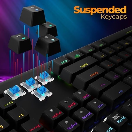 Zebronics Zeb-Max Pro V2 Gaming Mechanical Keyboard with 6 LED Speed Modes, 4 Brightness Levels + 1 LED Off Mode 5 Zebronics Zeb-Max Pro V2 Gaming Mechanical Keyboard with 6 LED Speed Modes, 4 Brightness Levels + 1 LED Off Mode