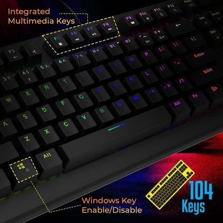 Zebronics Zeb-Max Pro V2 Gaming Mechanical Keyboard with 6 LED Speed Modes, 4 Brightness Levels + 1 LED Off Mode 7 Zebronics Zeb-Max Pro V2 Gaming Mechanical Keyboard with 6 LED Speed Modes, 4 Brightness Levels + 1 LED Off Mode
