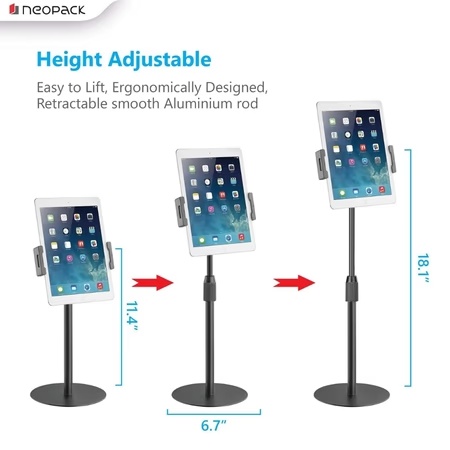 Neopack Unimount Stand with Adjustable Height and 360 Degree Rotating, Black