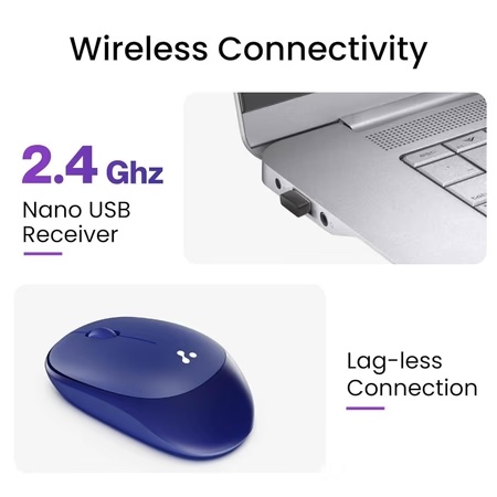 Ambrane SliQ-2 Wireless Mouse, Navy Blue