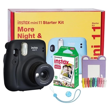 Fujifilm Instax Mini 11 Instant Camera Starter Kit, Charcoal Gray
