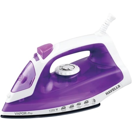 Havells Vapor Pro 1250 Watts Steam Iron with 200ml Water Tank, Vertical Steam Burst Function, Purple