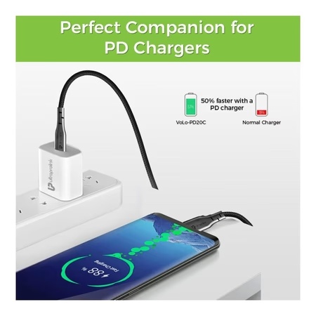 UltraProlink VoLo PD20 Type C to C Cable with Faster Charging & Sync 6 UltraProlink VoLo PD20 Type C to C Cable with Faster Charging & Sync