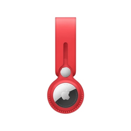 Apple AirTag Leather Loop,(Made With Specially Tanned French Leather, MK0V3ZM/A, Red)