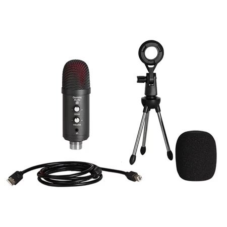 Gamma Audio GA-YLM06 Omnidirectional Condenser Microphone For Voice Recording, Singing, Meeting, Online Course, Youtube Recording, Musical Instrument Recording, Interview, Vlogging (Black)