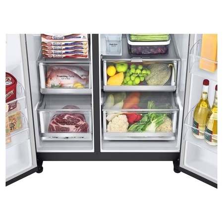 LG 674 Litre Side-by-Side Refrigerator, Matt Black GC-X257CQES 4 LG 674 Litre Side-by-Side Refrigerator, Matt Black GC-X257CQES