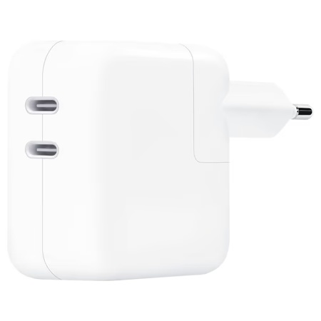 Apple MNWP3HN/A 35 Watt Dual USB-C Port Power Adapter, White